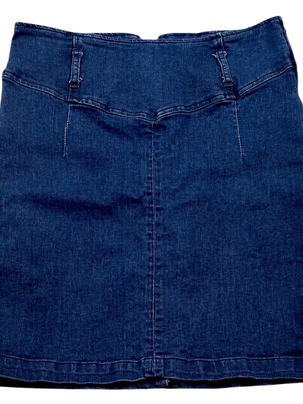 Free People Denim Mini Skirt Womens 8 High Rise Stretch Blue Pencil Side Zip